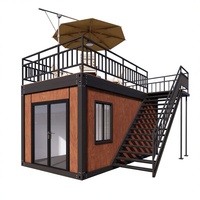 Maison conteneur à 2 étages, maison de luxe préfabriquée, maisons préfabriquées démontables en kit 20ft 40ft pour chambre ou dortoir