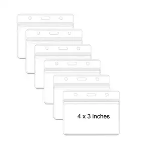 Soporte de plástico blando para tarjetas de identificación, portatarjetas de 4x3 pulgadas, impermeable