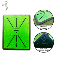 Tapis d'entraînement de golf en cuir et velours personnalisé avec base en caoutchouc antidérapante, portable, pour la pratique du swing de golf en intérieur/extérieur