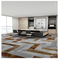 Nylonfreier PVC-PE-Unterlage Teppich Büro Schlingenflor Puzzle-Muster Rechteckiger Bodenbelag Gewerbliche Qualität Büro-Teppichfliesen