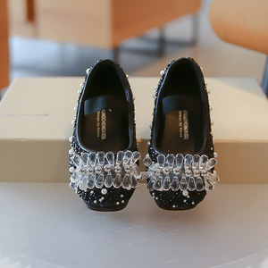 Nouvelles Chaussures Plates de Danse pour Filles, Style Princesse, avec Strass et Perles - Product Image 2