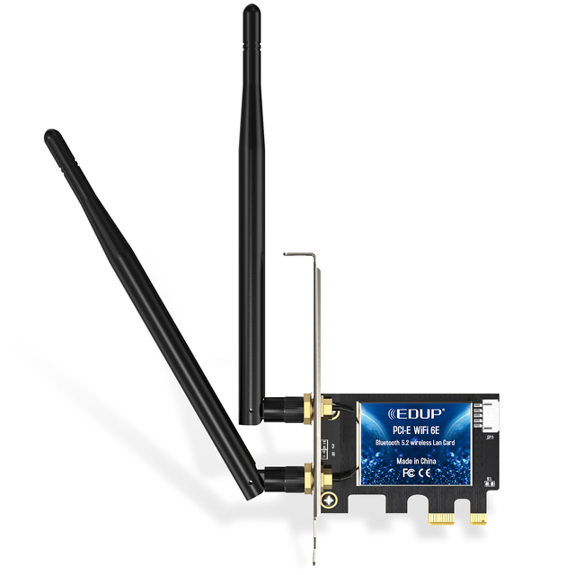 EDUP 2.4G/5.8G/6GHZ 802.11AX WIFI 6E BT5.2 PCIE Wifi Adapter PCIE Wireless Network Cards for Desktop