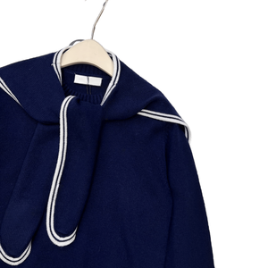 Suéter de punto con cuello marinero para mujer, manga larga, detalle de lazo, jersey informal, ropa de abrigo para otoño e invierno - Product Image 5