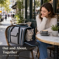 Sac de transport pour animaux de compagnie en polyester Oxford souple double face extensible, approuvé par les compagnies aériennes, avec maille respirante, pliable, pour chat et chien