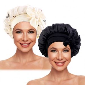 Lot de 2 bonnets de nuit en satin uni personnalisables avec logo, pour voyage et plage, unisexe, vente en gros - Product Image 6