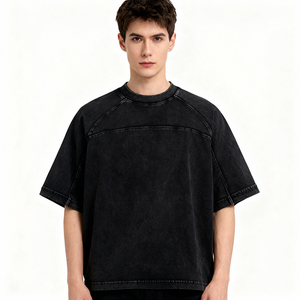 285GSM Schwergewichtiges 100% Baumwoll-T-Shirt mit Knitterfreier, Atmungsaktiver, Kastenförmiger Passform, Kurzarm, Maßgeschneidert im Hip-Hop-Stil für Herren - Product Image 3