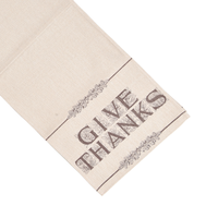 Chemin de table typographique neutre « Give Thanks » pour la table de Thanksgiving, style ferme, pour dîner d'automne et décoration de fêtes
