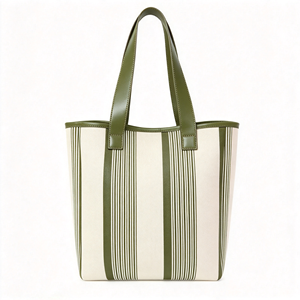 Sac fourre-tout en jute réutilisable à motif géométrique avec logo personnalisé pour femmes - Product Image 2