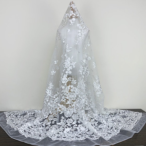 Perlato <span class=keywords><strong>bianco</strong></span> floreale solubile in acqua tessuto di pizzo materiale traspirante per abito da sposa abito da sera abbigliamento di lusso - Product Image 3