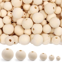 100 par sac perles en bois naturel non finies boules de bois prépercées rondes pour guirlande macramé bijoux décoration de ferme