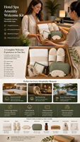 Kit d'accueil personnalisé pour hôtel et spa avec serviette, pantoufles, masque de sommeil, pochette, bouteille, peigne pour cadeaux d'accueil