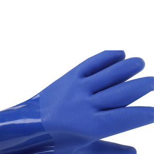 Toptan endüstriyel yağ dayanıklı iş eldivenleri mavi PVC eldiven - Product Image 5