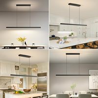 Luminaires linéaires LED en aluminium de luxe pour bar, îlot de cuisine, salle à manger, bureau, style moderne simple, longs, réglables en hauteur, à intensité variable, suspendus