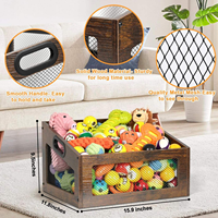 Boîte de rangement en bois pour jouets de chien, bac de rangement pour jouets de chien, organisateur de rangement pour chiens, grand panier de rangement pour jouets de chat pour salon et extérieur