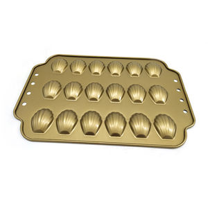 Moldes antiadherentes de acero al carbono de grado alimenticio, mini <span class=keywords><strong>Madeleine</strong></span>, clásica, para muffins, <span class=keywords><strong>pan</strong></span> de rosquilla con recubrimiento dorado, 6/18 - Product Image 4