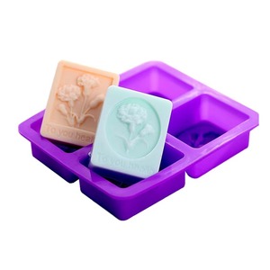 Molde de silicona 3D de claveles cuádruples para jabón, molde de silicona para fondant, molde 3D de silicona para jabón artesanal, molde personalizado. - Product Image 2
