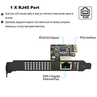 Carte Ethernet filaire interne 5G Base-T RTL8126 5000 Mbps avec support à profil bas compatible Windows/Linux/MacOS – En stock