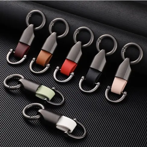 Porte-clés de voiture Porte-clés en cuir Impression laser Logo Porte-clés en cuir PU