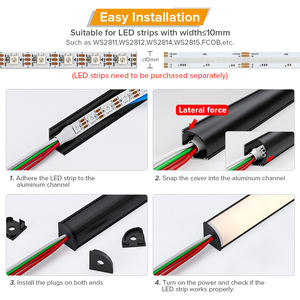 Décoration de plafond d'armoire en forme de <span class=keywords><strong>V</strong></span> ≤ 10mm de largeur Cob en aluminium série Smd bande de LED profil de diffuseur de canal en aluminium - Product Image 5
