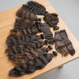 Paquets de cheveux humains bruts ondulés naturels vierges non traités en gros 12A grade cuticule aligné vendeur d'extensions de cheveux indiens bruts - Product Image 3