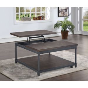 DB Prescott Brown Lift-Top <b>Square</b> Cocktail <b>Table</b> Elegant Coffee <b>Tables</b> Collection - Product Image 1