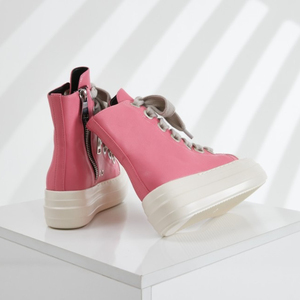 Dropshipping Calzado Casual para Exteriores Sepatu con Cordones Anchos 2025 Botas de Cuero Zapatillas de Plataforma para Mujer - Product Image 3