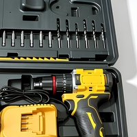 Perceuse électrique sans fil à vitesse variable, mini perceuse jaune avec mandrin 3 pouces pour réparations domestiques