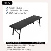 Table de camping pliable portable en alliage d'aluminium IGT, bureau modulaire pour barbecue extérieur, ultra-légère, installation rapide, pique-nique, plage, gym