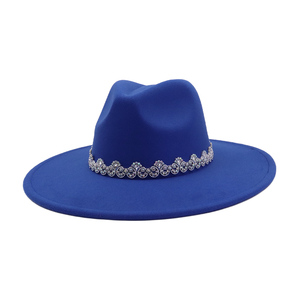 OEM di cristallo di lusso strass <span class=keywords><strong>cappelli</strong></span> in feltro Fedora occidentali che vendono caldo donne che indossano quotidianamente gioielli <span class=keywords><strong>cappelli</strong></span> a cilindro Sombrero - Product Image 5