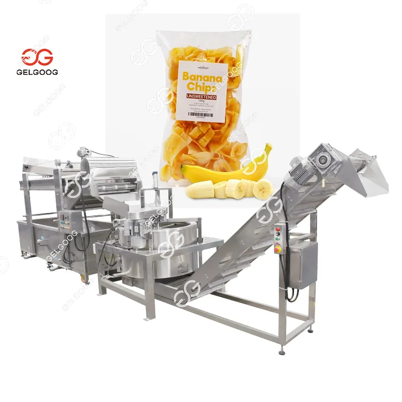 Gelgoogフライドポテトチップス製造機オオバコの切断と揚げ物ロングバナナオオバコの機械