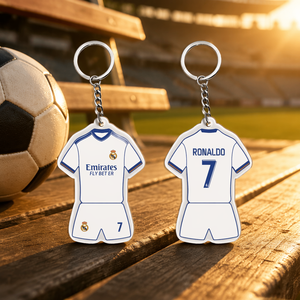 Porte-clés en acrylique personnalisé avec maillot de football |   Conception de maillot numéroté |   Souvenir de fan et cadeau sportif - Product Image 2