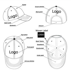 Özel nakış Logo baskı ekstra uzun fatura 100% pamuklu beyzbol şapkası Tiene Tem Tapa Capuchon uzatılmış ağız koruma şapka - Product Image 3