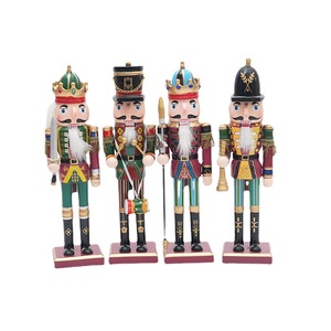 Muñeco de Madera Cascanueces Clásico Hecho a Mano con Lentejuelas, Adorno Navideño de 30cm con Función Animada para Manualidades, Venta al por Mayor - Product Image 3