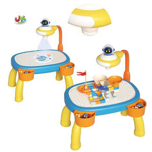Set mainan meja menggambar 2 dalam 1, Set mainan meja blok bangunan Diy dengan proyeksi - Product Image 1