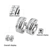 Boucles d'oreilles créoles en argent sterling 925 plaqué platine, qualité supérieure, luxe, tendance, zircon, pour femme, fiançailles, fête, mariage, cadeau