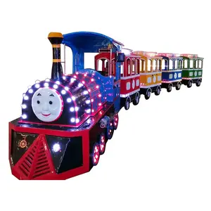 Trenes eléctricos de alta calidad suministrados directamente de fábrica para parques de atracciones Thomas mini tren turístico sin rieles a la venta