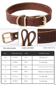 <span class=keywords><strong>Collar</strong></span> de cuero ajustable para perros Sert, entrenamiento de mascotas, collares de cuero de lujo personalizados para mascotas, correas, arneses - Product Image 3