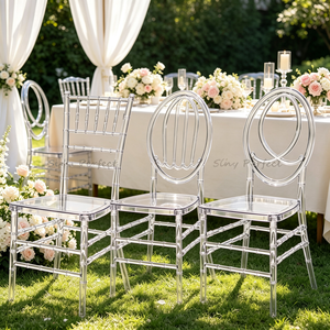 Chaise Tiffanie transparente en cristal personnalisée pour événements extérieurs, banquets, mariages, location de chaises en acrylique transparentes, chaise Tiffanie - Product Image 1