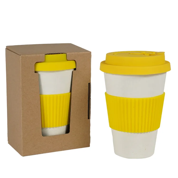 Eco-friendly 470ml biodegradable customizable reusable bamboo fibre coffee cup