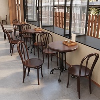 Ensemble table et chaises de restaurant en bois massif, design nordique moderne, 2 places, écologique et durable, pour café, pâtisserie, hôtel