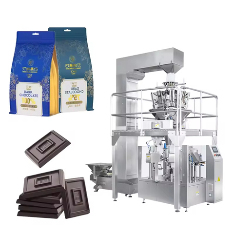 Automatic Stand up Zipper Pouch Filling and Sealing Packaging Machines Candy Chocolate Snack Packing Machine