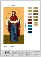 Mosaïque murale d'art religieux personnalisée, découpée à la main, représentant Jésus, la Vierge Marie, l'église, en verre, pierre, céramique, marbre et carrelage pour sol