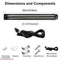 Lámpara UV LED T8 de 10W, Tubo con 48 LED de 395nm, Barra de Luz Negra UV, Luces Fluorescentes Curadas, Luces de Proyección para KTV, Clasificación IP44, Regulable