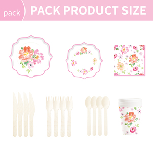 Platos de Papel Florales DAMAI, Platos Desechables con Diseño Floral para Fiestas, Bodas, Despedidas de Soltera, Té, Cumpleaños - Product Image 4