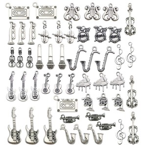 Antique Silver Alloy Musical Instrument Charms For DIY Jewelry Making Pendants And Bracelets Unisex Fashion Accessories - Product Image 5