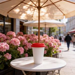 <span class=keywords><strong>Mug</strong></span> en porcelaine blanche Harvit Magnesium avec couvercle en silicone, design minimaliste - Product Image 4