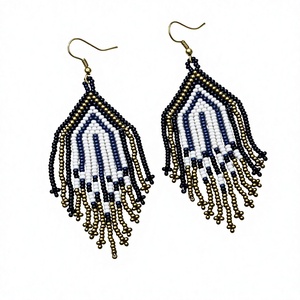 Bohemian Star Shaped Multicolor Seed Beads Lead Cadmium & AZO Free Fringe <b>Earrings</b> for Women's Parties or Gifts - Product Image 2
