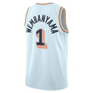 Pria # 1 Jersey Basket Wembanyama San Antonio Custom, Baju Basket Jahit Bordir, Seragam Remaja, Pakaian Olahraga dengan Logo - Product Image 5