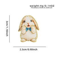 Broche personnalisée XR en émail rigide, motif lapin à oreilles tombantes avec nœud bleu, en métal doré, pour femme, vente en gros