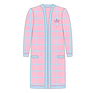 OEM Custom AKA Friendship <span class=keywords><strong>Association</strong></span> maglioni donna gonna Cardigan lunga in lana lavorata a maglia per abito scozzese da donna - Product Image 5